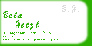 bela hetzl business card